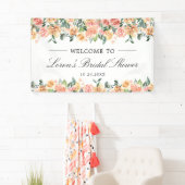 ピンクと金ゴールドのフローラエレガントブライダルシャワーへようこそ 横断幕 (インサイチュ)