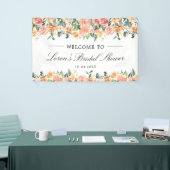 ピンクと金ゴールドのフローラエレガントブライダルシャワーへようこそ 横断幕 (トレードショー)