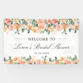 ピンクと金ゴールドのフローラエレガントブライダルシャワーへようこそ 横断幕 (横)