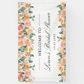 ピンクと金ゴールドのフローラエレガントブライダルシャワーへようこそ 横断幕 (縦)