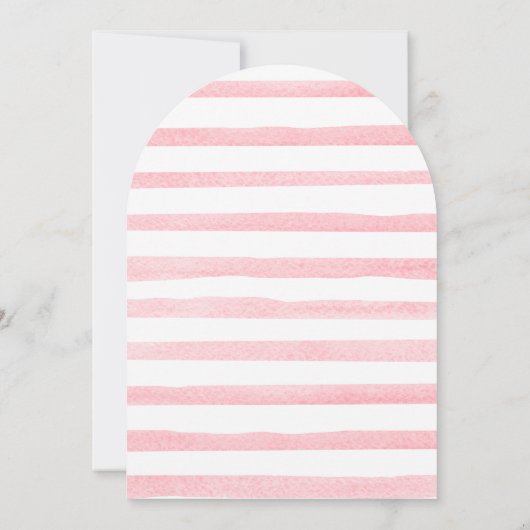 ピンクと金ゴールドのフローラカボチャのアーチ木の赤ちゃんシャワー 招待状 (裏面)