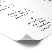 ピンクと金ゴールドのフローラクインセアニラ座席表 ポスター (角)