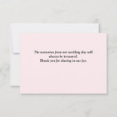 ピンクと金ゴールドのフローラサンキューカード (裏面)