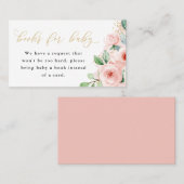 ピンクと金ゴールドのフローラブック(ベビーエンクロージャカード用) 名刺 (正面/裏面)