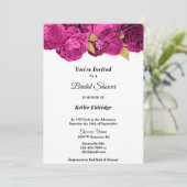ピンクと金ゴールドのフローラブライダルシャワーの招待 招待状 (スタンド正面)