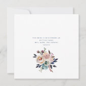 ピンクと金ゴールドのフローラブライダルシャワーへの招待 招待状 (裏面)