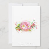 ピンクと金ゴールドのフローラユニコーンシャワーby Mail 招待状 (裏面)