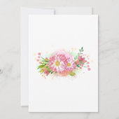 ピンクと金ゴールドのフローラユニコーン赤ちゃんシャワー 招待状 (裏面)