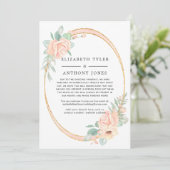 ピンクと金ゴールドのフローラ減らジオメト結婚リのリスト 案内状 (スタンド正面)