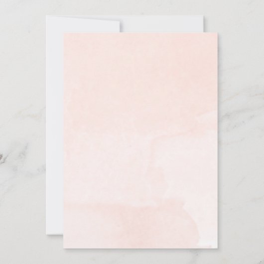 ピンクと金ゴールドのフローラ甘い女の子シャワー 招待状 (裏面)