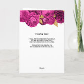 ピンクと金ゴールドのフローラ結婚の折り畳みプログラム プログラム (裏面)