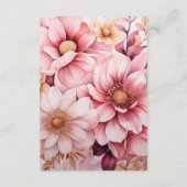 ピンクと金ゴールドのフローラ結婚ズゲスト詳細 エンクロージャーカード (裏面)