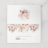ピンクと金ゴールドのフローラ結婚バタフライのテーブル プレイスカード (外部開封)