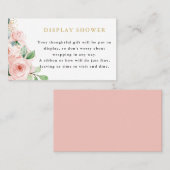 ピンクと金ゴールドのフローラ表示シャワー囲いカード 名刺 (正面/裏面)