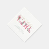 ピンクと金ゴールドのフローラ赤ちゃんシャワーナプキンfor a Swe スタンダードカクテルナプキン (角)