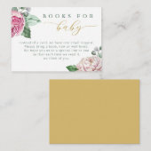 ピンクと金ゴールドのフローラ赤ちゃんシャワー予約リクエストEncl エンクロージャーカード (正面/裏面)
