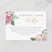 ピンクと金ゴールドのフローラ赤ちゃんシャワー予約リクエストEncl エンクロージャーカード (正面)