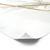 ピンクと金ゴールドのフローラ赤ちゃんシャワー歓迎サイン ポスター (コーナー)