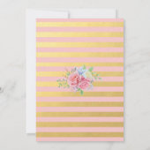 ピンクと金ゴールドのフローラ90誕生日 招待状 (裏面)