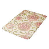 ピンクと金ゴールドのフローラBowsプリンセスバラ バスマット (アングル)