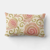 ピンクと金ゴールドのフローラBowsプリンセスバラ ランバークッション (裏面)