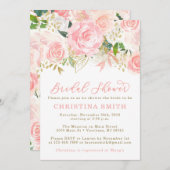 ピンクと金ゴールドのブライダルシャワー招待状 招待状 (正面/裏面)