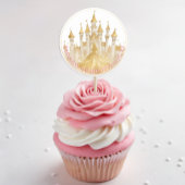 ピンクと金ゴールドのプリンセスのパーティー王室のお気に入りのシール ラウンドシール