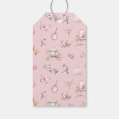 ピンクと金ゴールドのプリンセスキャリッジ誕生日パーティー ギフトタグ (裏面)