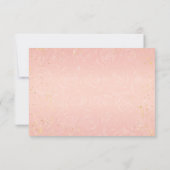 ピンクと金ゴールドのプリンセスシューエレガントな結婚式 出欠カード (裏面)