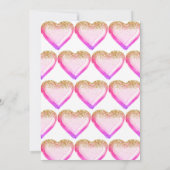 ピンクと金ゴールドのプリンセスバルーン1st誕生日 招待状 (裏面)