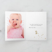 ピンクと金ゴールドのプリンセス女の子2nd誕生日パーティー 招待状 (内部)