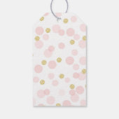 ピンクと金ゴールドのプリンセス紙吹雪ありがとう ギフトタグ (裏面)