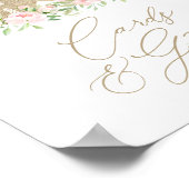 ピンクと金ゴールドのプリンセス誕生日カードとギフト ポスター (角)