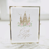 ピンクと金ゴールドのプリンセス誕生日カードとギフト ポスター