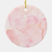 ピンクと金ゴールドのベビーが妊娠の発表を明らかにする セラミックオーナメント (裏面)