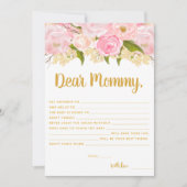 ピンクと金ゴールドのベビーアドバイスカードの願い 招待状 (正面)