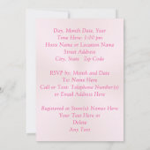 ピンクと金ゴールドのベビーシャワー招待状、パーソナライズ 招待状 (裏面)