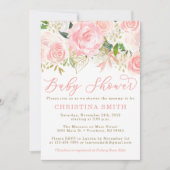 ピンクと金ゴールドのベビーシャワー招待状 招待状 (正面)