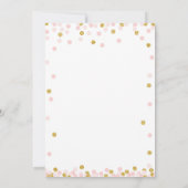 ピンクと金ゴールドのベビーシャワー招待状 招待状 (裏面)