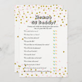 ピンクと金ゴールドのベビー-ベビーと推測の願い アドバイスカード (正面/裏面)