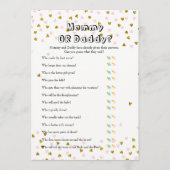 ピンクと金ゴールドのベビー-ベビーと推測の願い アドバイスカード (正面)