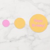 ピンクと金ゴールドのペルソナライズ コンフェッティ (裏面)