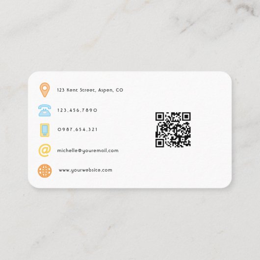 ピンクと金ゴールドのメイクアップアーティスト 名刺 (裏面)
