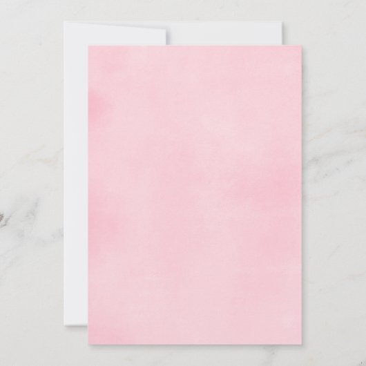 ピンクと金ゴールドのユニコーンの3番目の誕生日の女の子 招待状 (裏面)