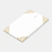 ピンクと金ゴールドのリーフモノグラムの ポストイット (アングル)