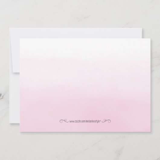 ピンクと金ゴールドのレシピカード 招待状 (裏面)