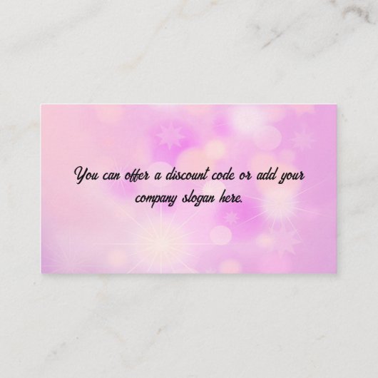 ピンクと金ゴールドの会社のロゴ 名刺 (裏面)