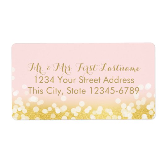 ピンクと金ゴールドの光 ラベル (正面)