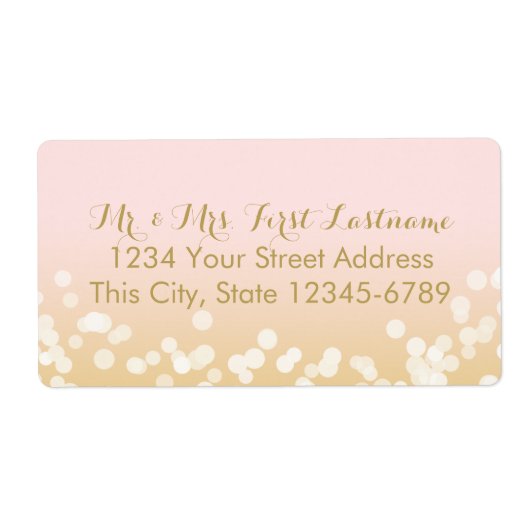 ピンクと金ゴールドの光 ラベル (正面)