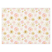 ピンクと金ゴールドの冬の雪 テーブルクロス (正面(横))